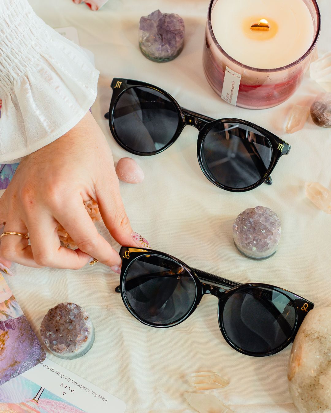 Zodiac Sunglasses | Leo Black – Gleam Eyewear | Blue Light