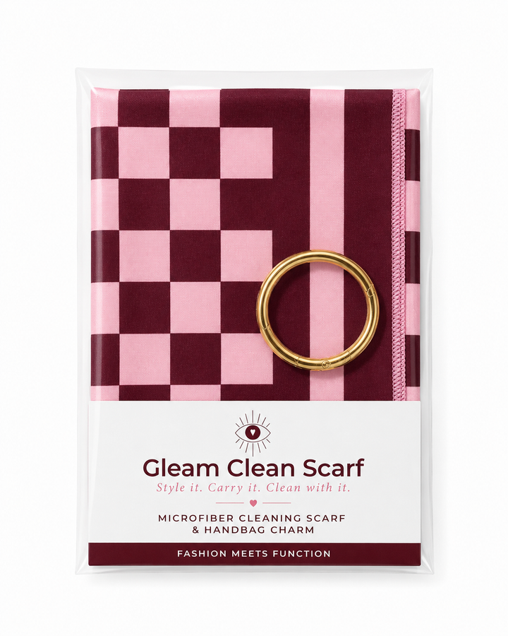 GLEAM Clean Scarf | Burgundy Checkered