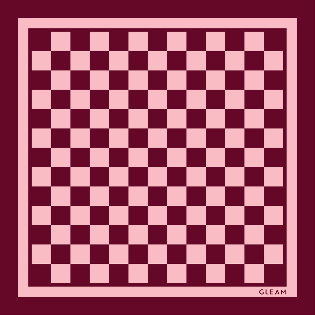 GLEAM Clean Scarf | Burgundy Checkered