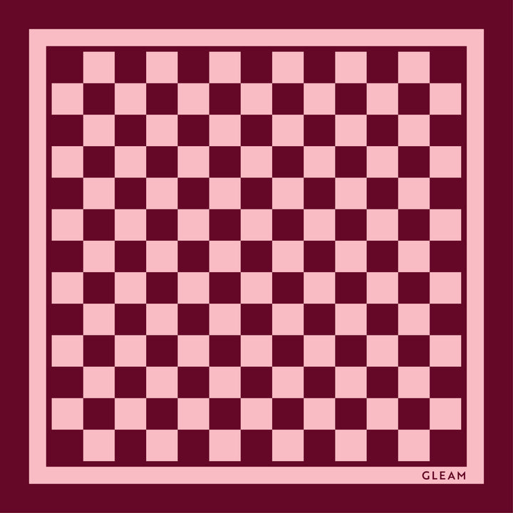 GLEAM Clean Scarf | Burgundy Checkered