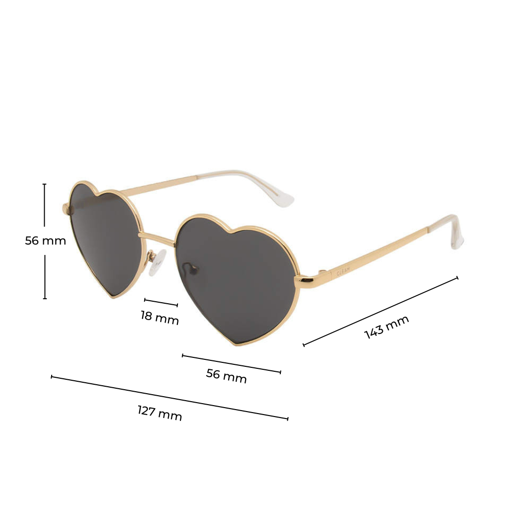 ROSA | Silver - Gleam Eyewear | Black Heart Sungalasses