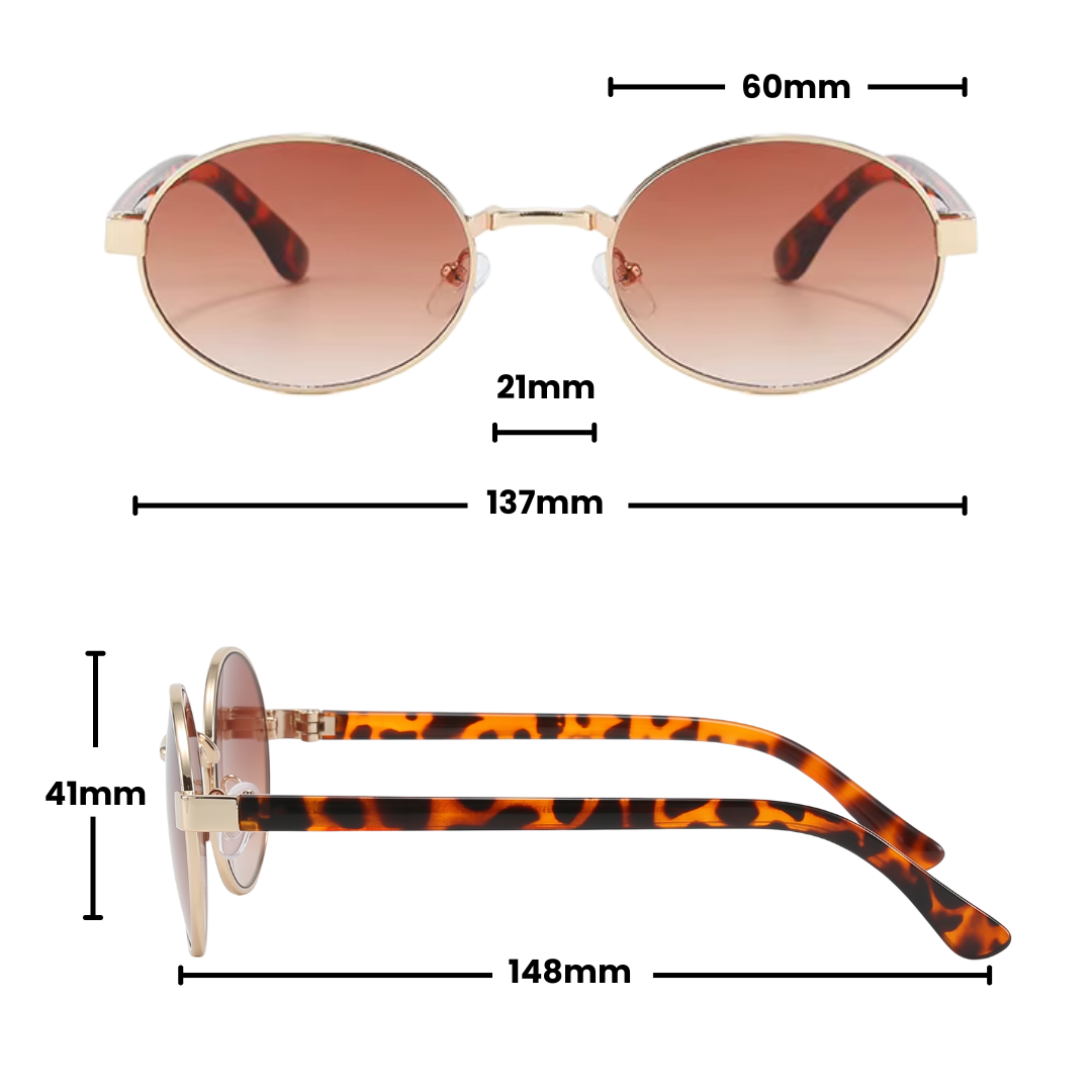 Diana Sunglasses | Oval Brown Lens - Gleam Eyewear Dimension | Sunglasses