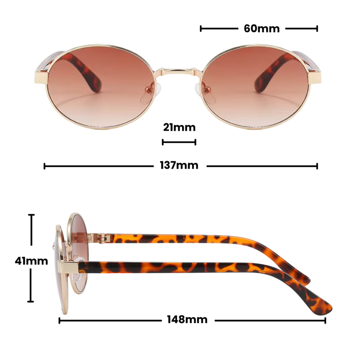 Diana Sunglasses | Oval Brown Lens - Gleam Eyewear Dimension | Sunglasses