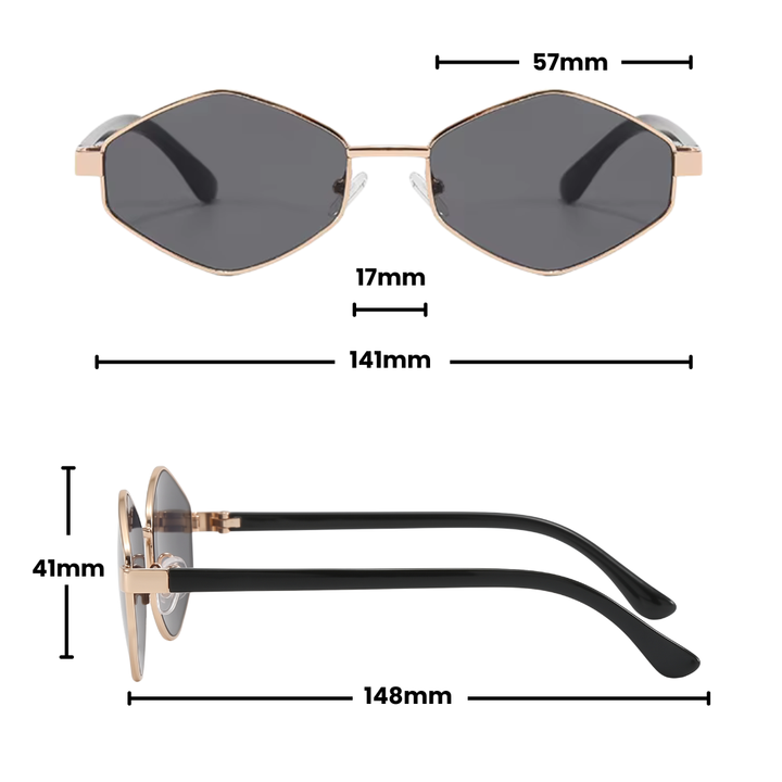Gleam Eyewear | Diana Sunglasses | Hex Black Lens