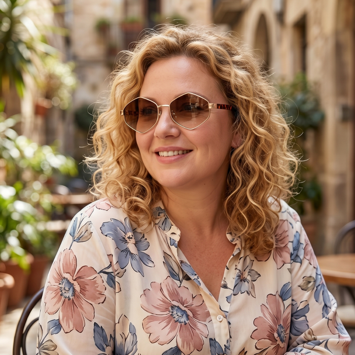 Diana Sunglasses | Hex Brown Lens - Gleam Eyewear | Sunglasses | Model