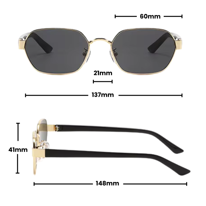 Gleam Eyewear | Diana Sunglasses | Square Black Lens
