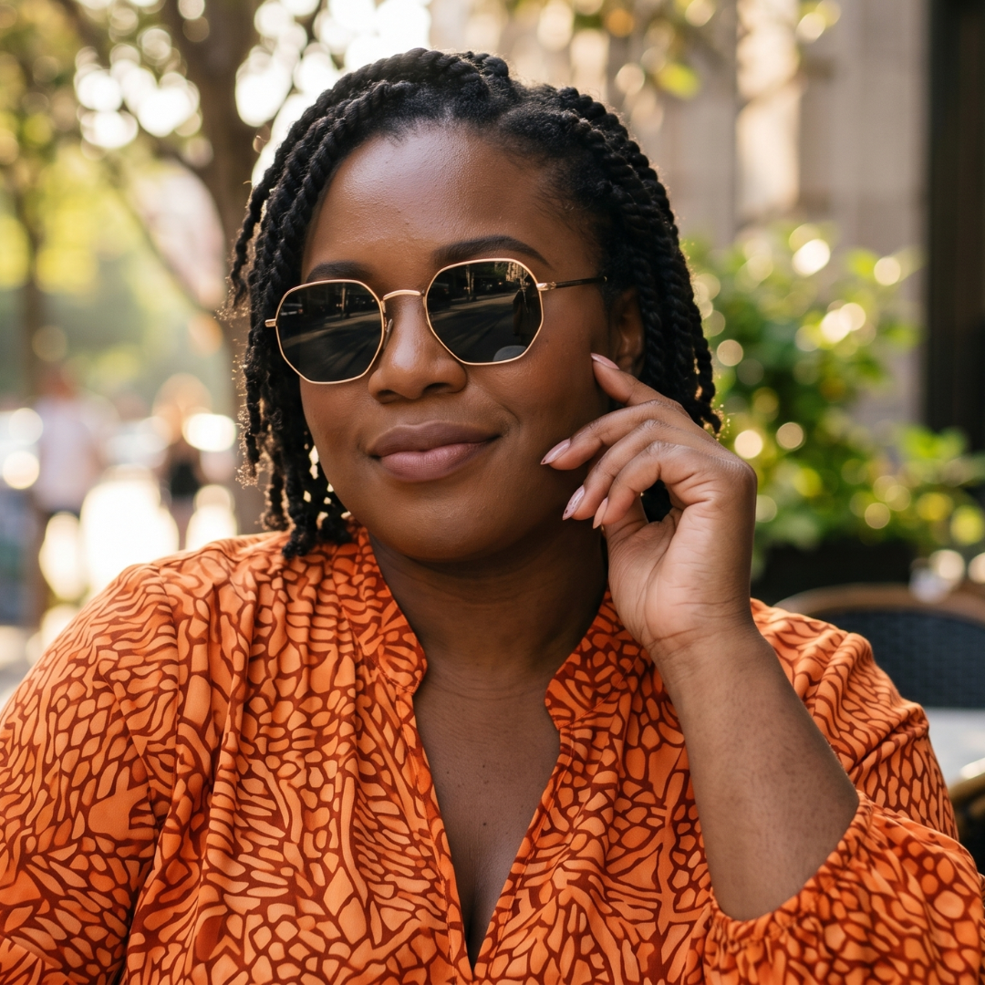 Gleam Eyewear | Diana Sunglasses | Square Black Lens
