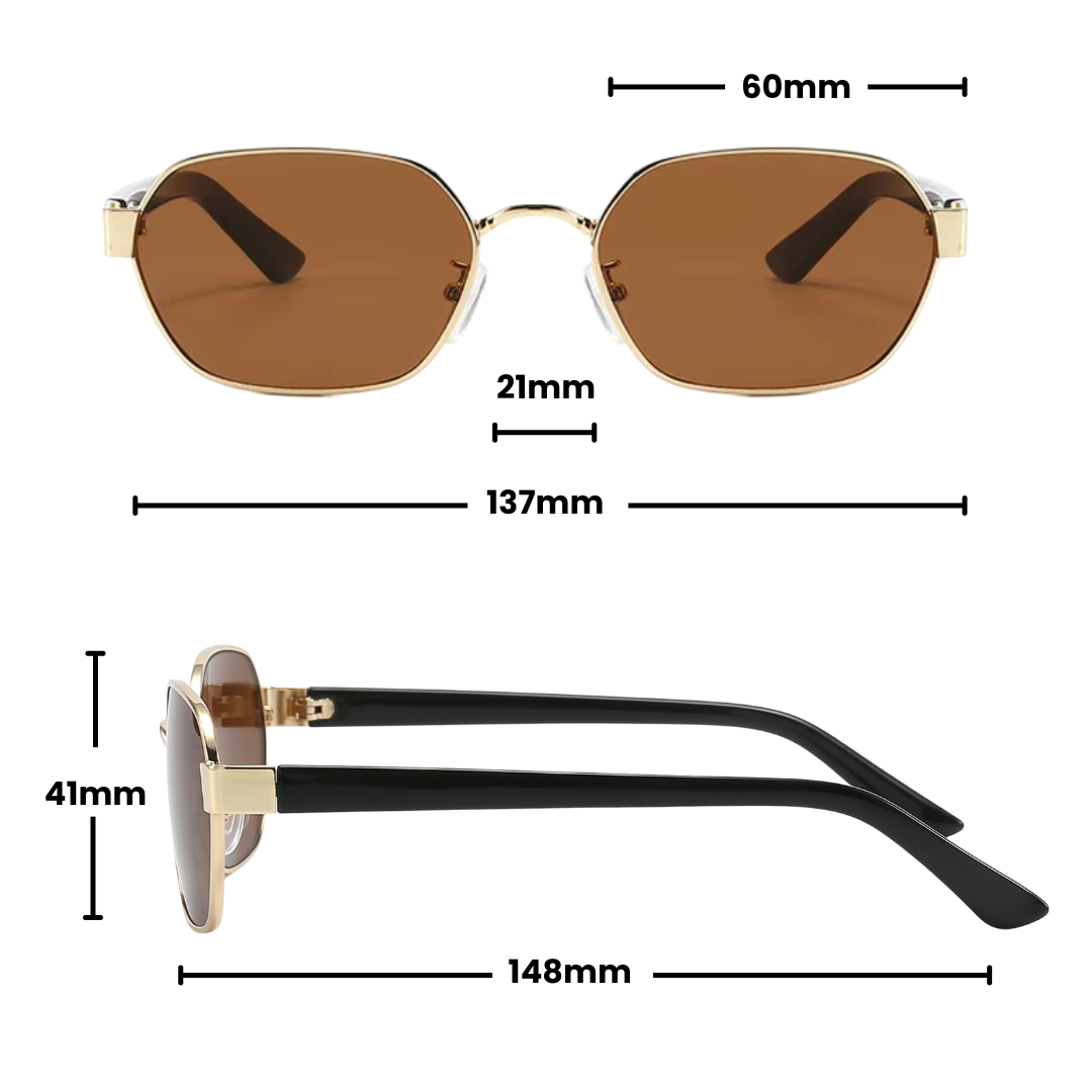 Gleam Eyewear | Diana Sunglasses | Square Brown Lens