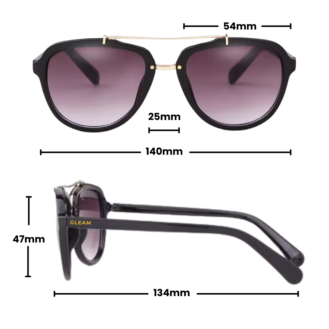 Gleam Eyewear | EILEEN SUNGLASSES Black dimension