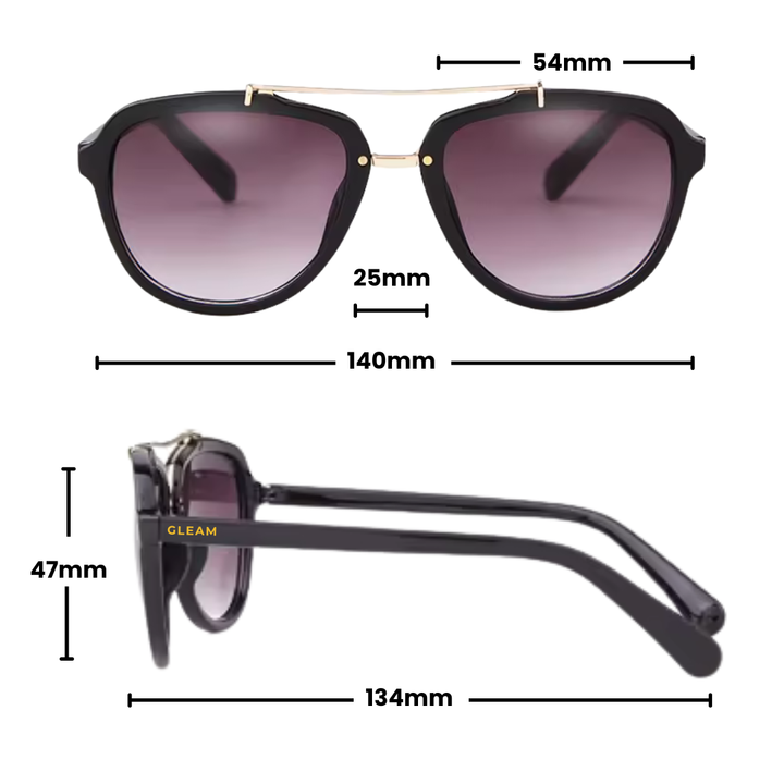 Gleam Eyewear | EILEEN SUNGLASSES Black dimension