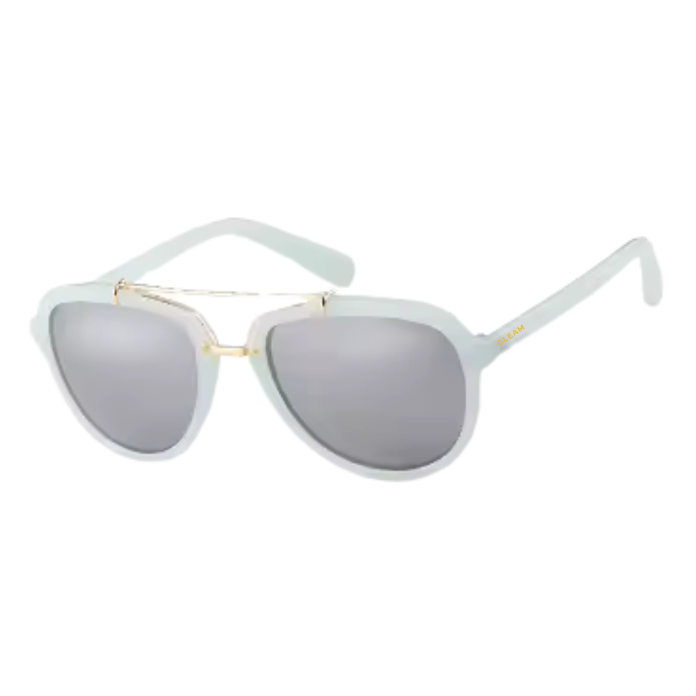 Gleam Eyewear | EILEEN SUNGLASSES Light Blue Mirrored Lens