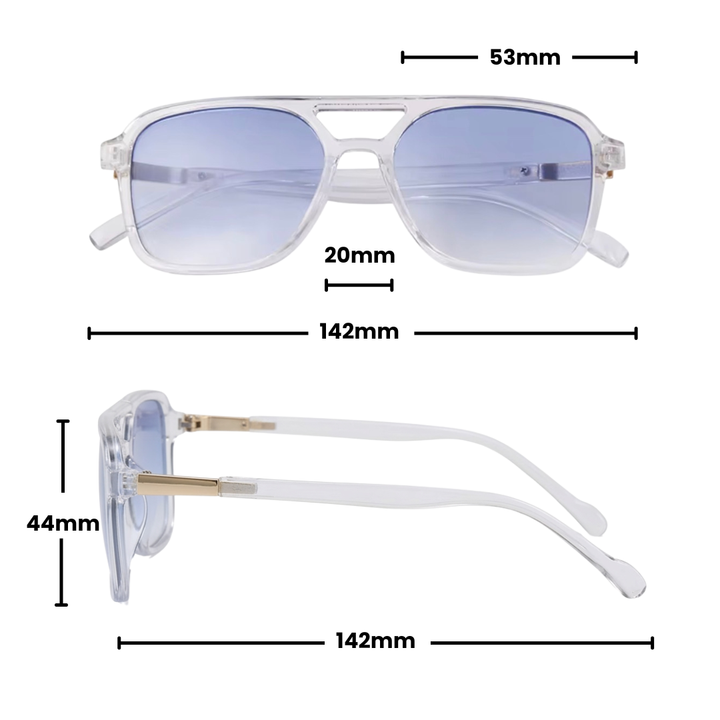Gleam Eyewear | FARRAH  SUNGLASSES | Clear Blue Lens