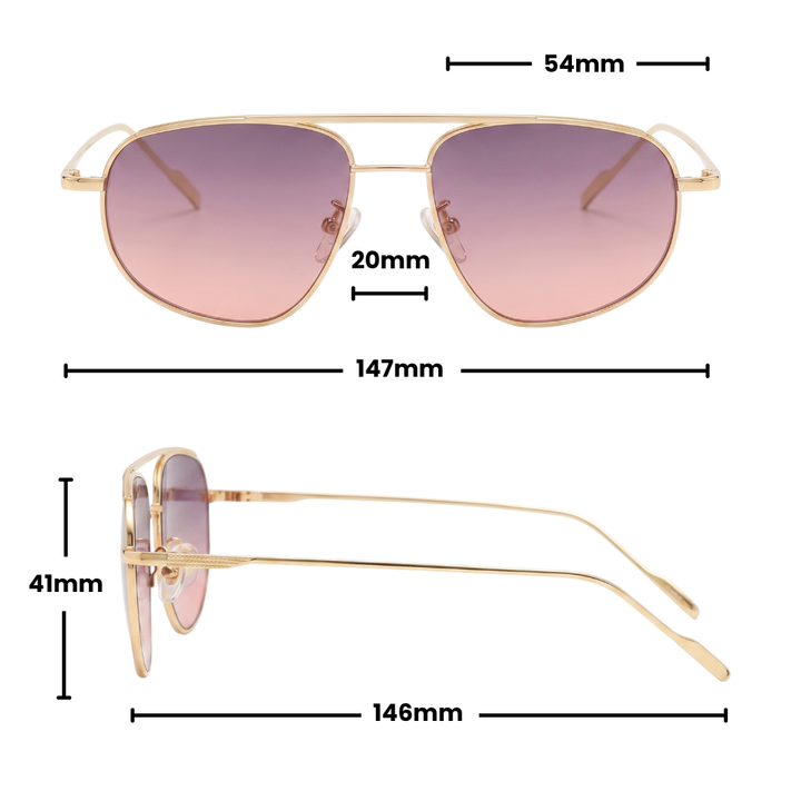 BILLIE SUNGLASSES | Gold & Pink Lens