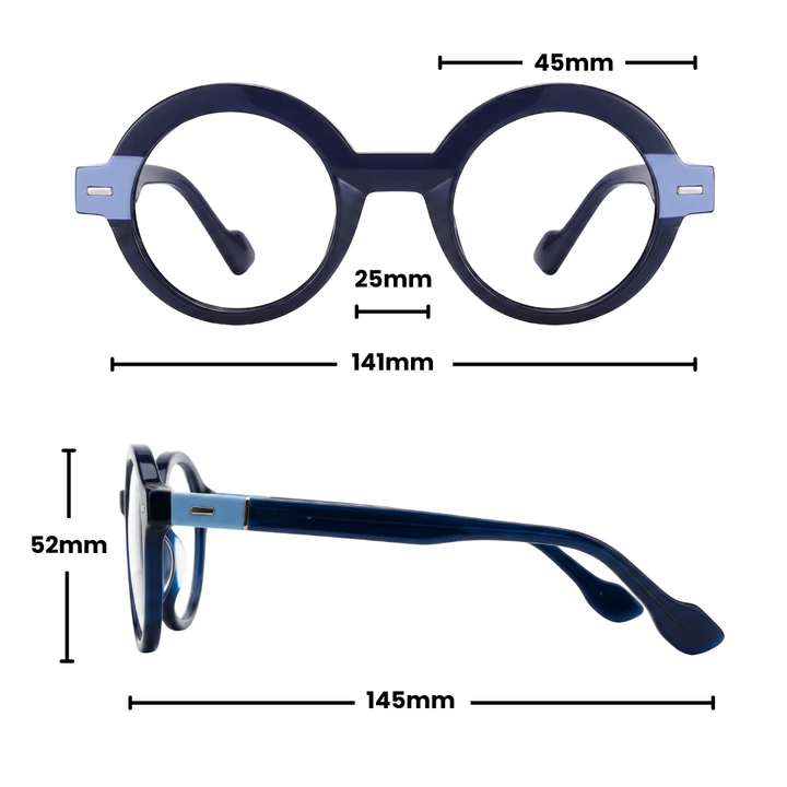 JAQUELINE ROUND PRESCRIPTION | Navy Blue