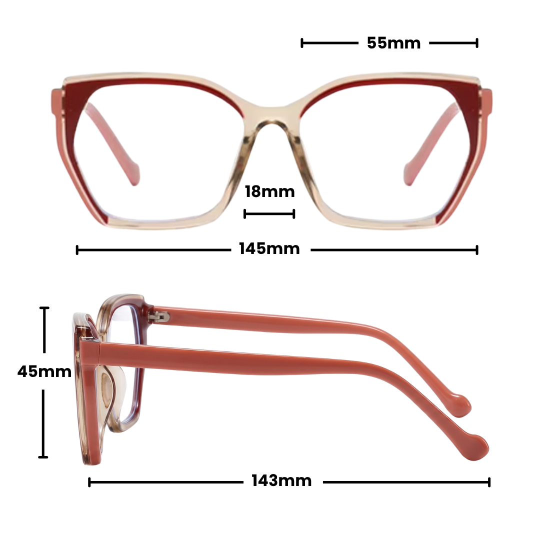 LUCILLE PRESCRIPTION | Champagne Red - Gleam Eyewear | Prescription Glasses