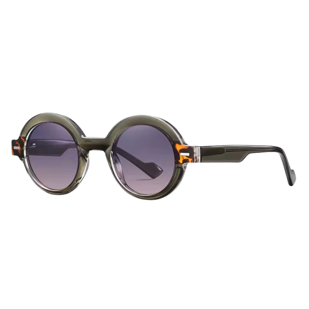 JAQUELINE ROUND SUNGLASSES | Green Tortoise