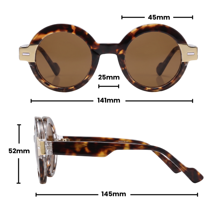 JAQUELINE ROUND SUNGLASSES | Tortoise Taupe - Gleam Eyewear | UV Protection Sunglasses