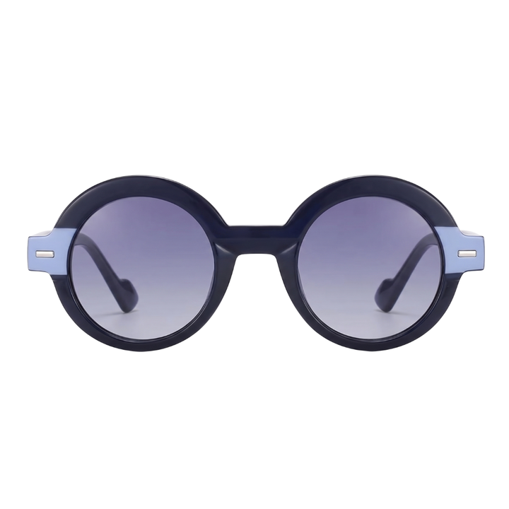 JAQUELINE ROUND SUNGLASSES | Navy Blue - Gleam Eyewear | UV Protection Sunglasses