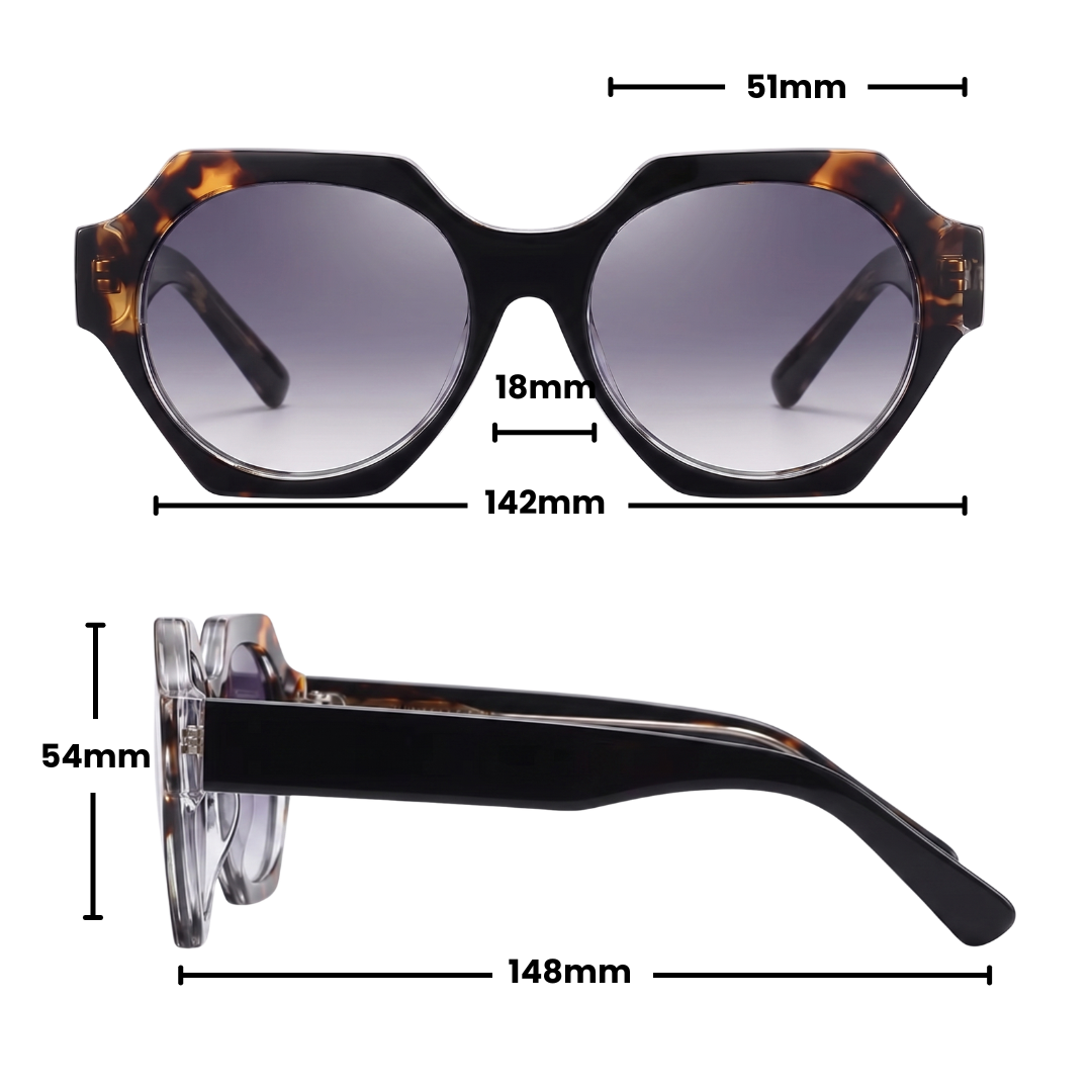 JAQUELINE GEOMETRIC SUNGLASSES | Black Tortoise - Gleam Eyewear | UV Protection Sunglasses