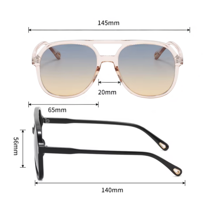 Gloria Sunglasses | Champagne | Dimensions