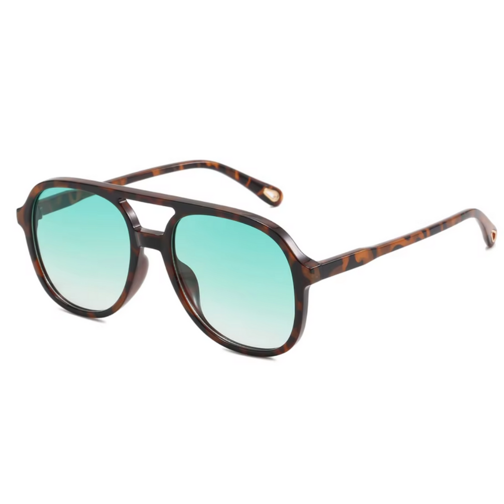 Gloria Sunglasses | Teal Tortoise | Side
