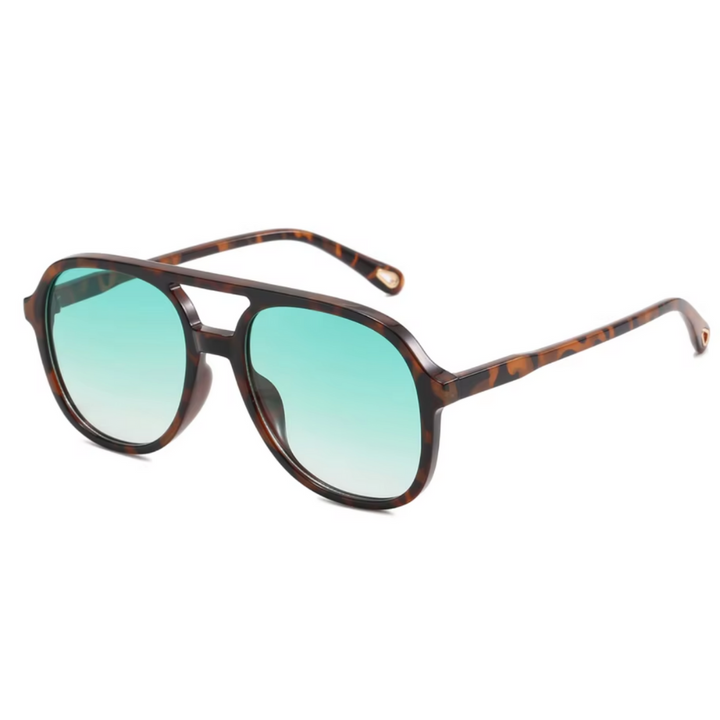 Gloria Sunglasses | Teal Tortoise | Side
