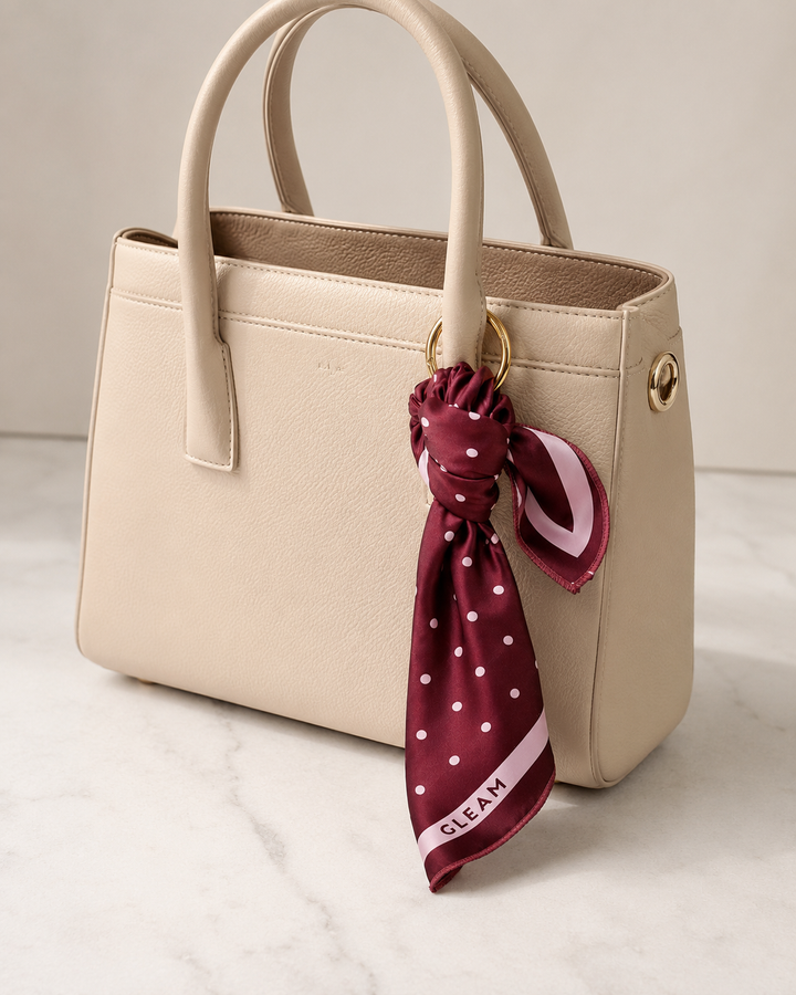 GLEAM Clean Scarf | Burgundy Dot