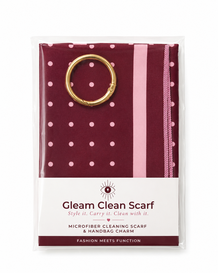 GLEAM Clean Scarf | Burgundy Dot