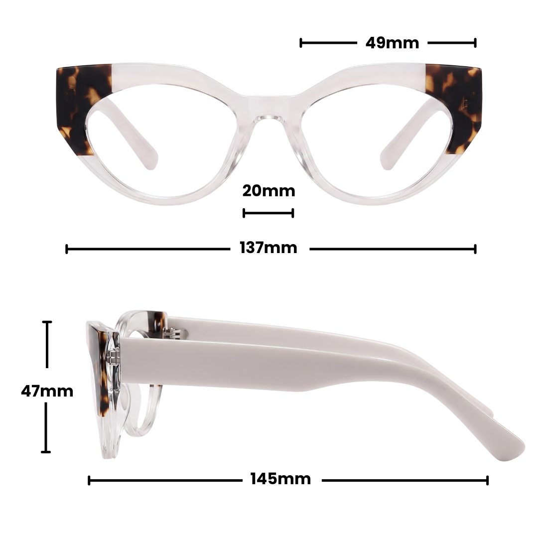 JAQUELINE CAT-EYE PRESCRIPTION | White Tortoise - Gleam Eyewear | Prescription Glasses