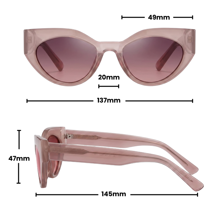 JAQUELINE CAT-EYE SUNGLASSES | Pink Taupe