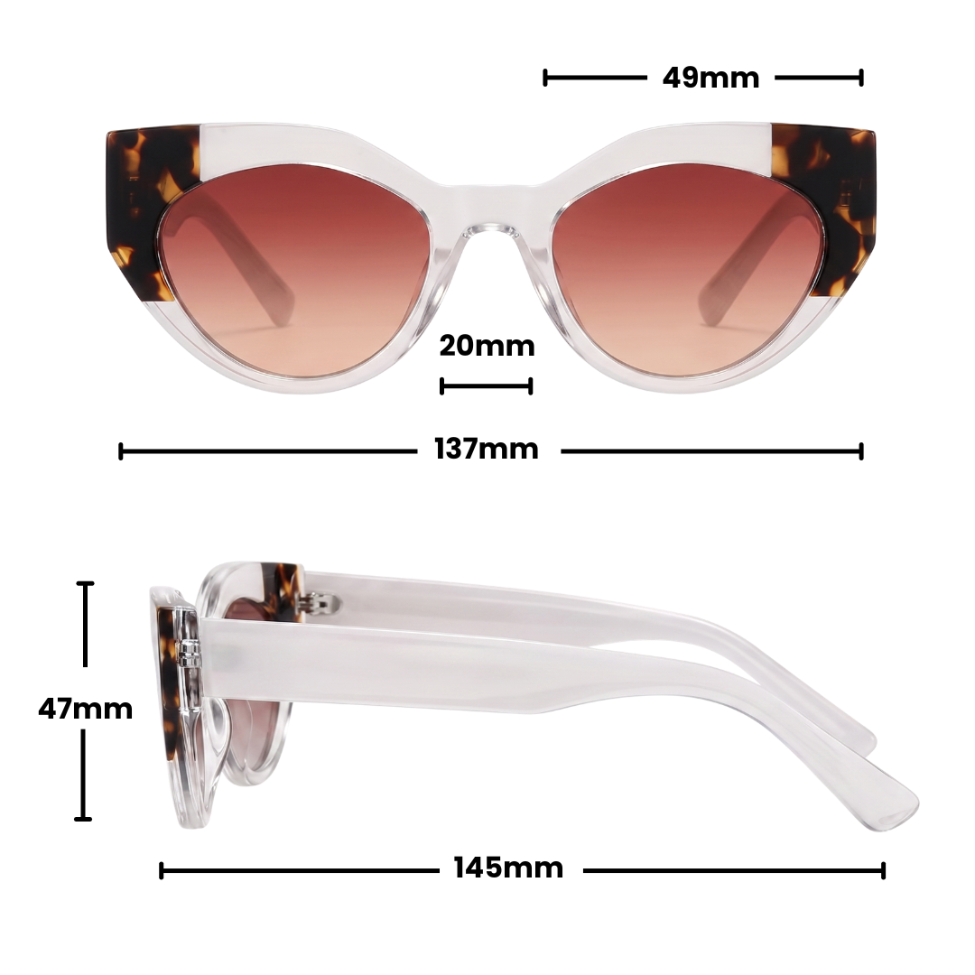JAQUELINE CAT-EYE SUNGLASSES | White Tortoise - Gleam Eyewear | UV Protection Sunglasses