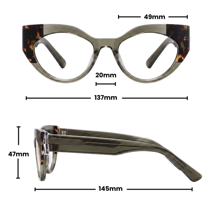 JAQUELINE CAT-EYE | Green Tortoise