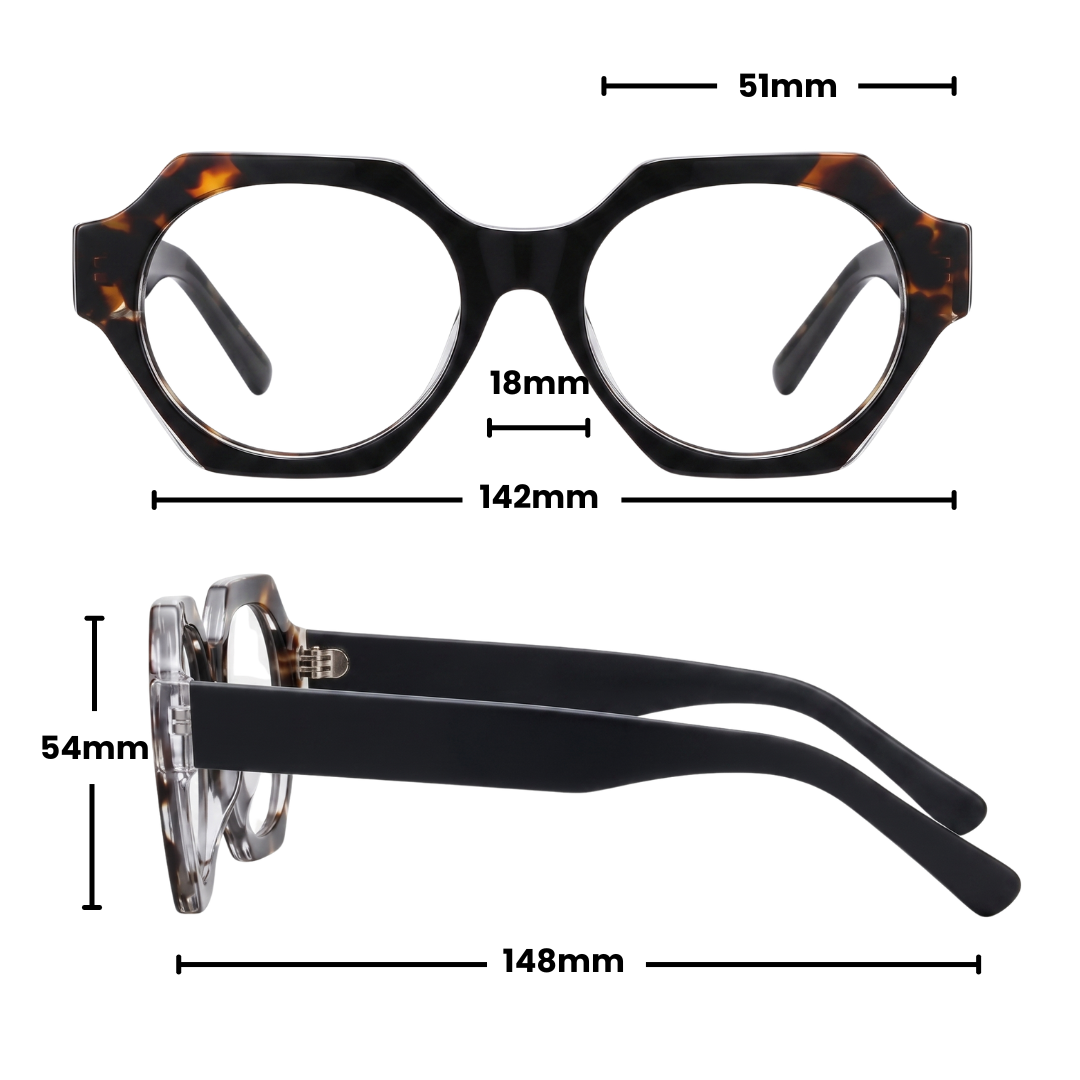JAQUELINE GEOMETRIC PRESCRIPTION | Black Tortoise - Gleam Eyewear | Prescription Glasses
