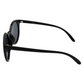 Black sunglasses featuring a gold aries zodiac sign engraved on the endpiece - temple View
