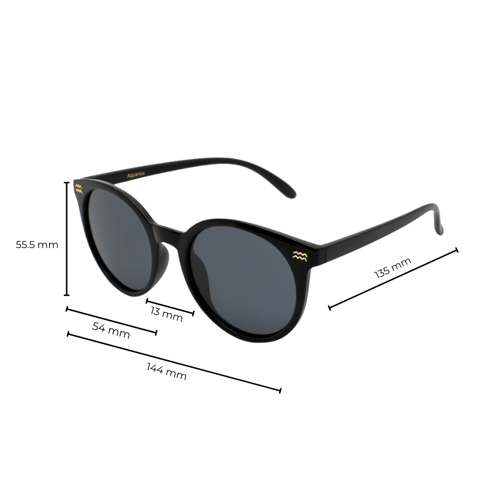 Zodiac Sunglasses | Aquarius Black - Gleam Eyewear | Blue Light Blocking Glasses