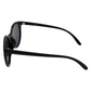 black sunglasses with engraved gemini sign in the end piece - template view