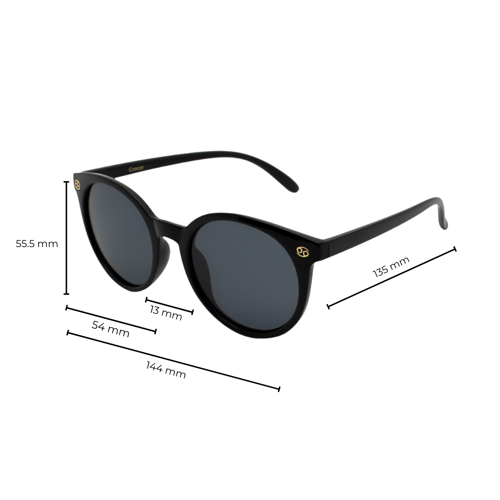 Zodiac Sunglasses | Cancer Black - Gleam Eyewear | Blue Light Blocking Glasses