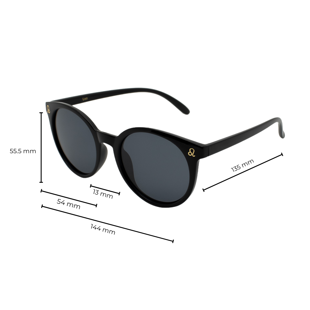 Zodiac Sunglasses | Leo Black - Gleam Eyewear | Blue Light Blocking Glasses