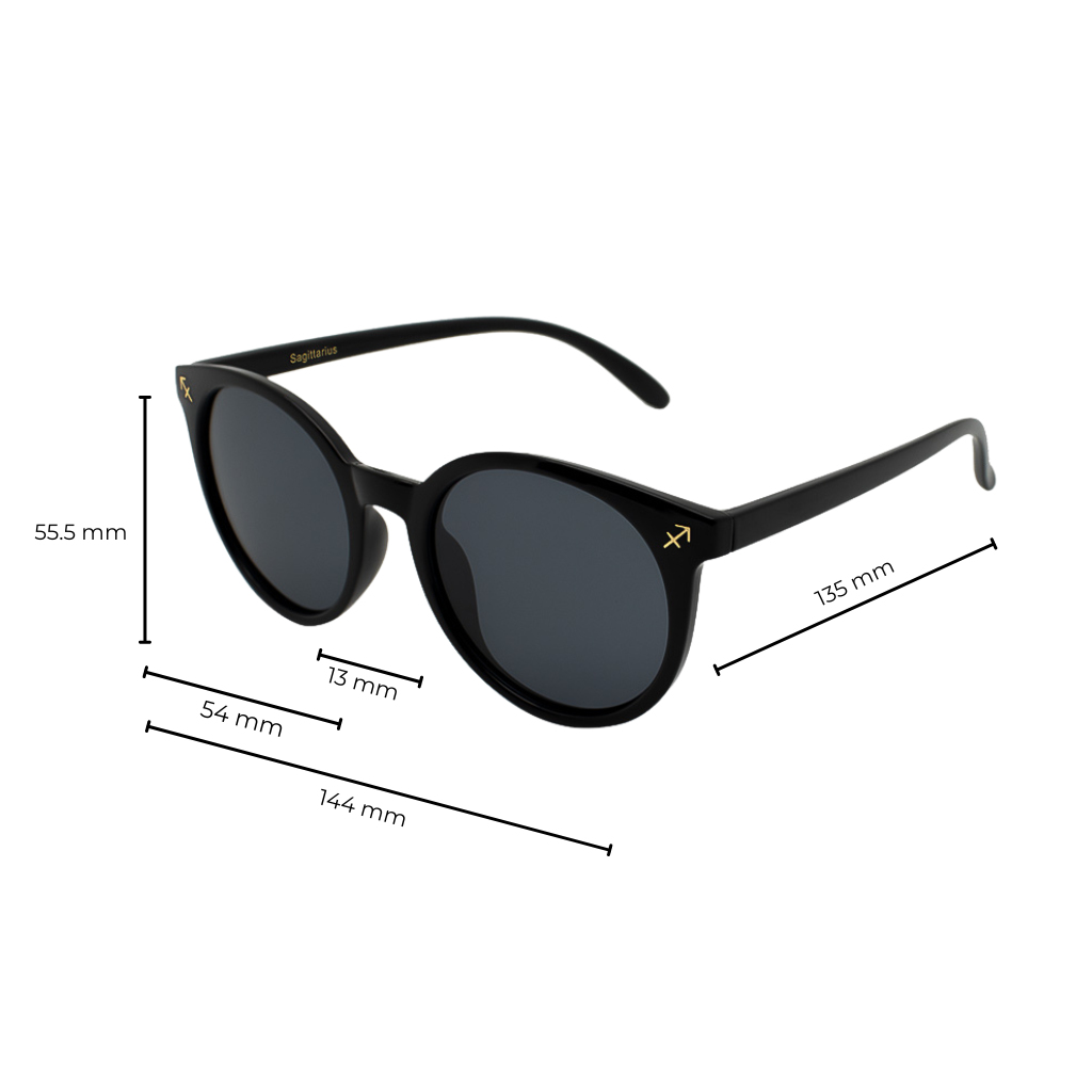 Zodiac Sunglasses | Sagittarius Black - Gleam Eyewear | Blue Light Blocking Glasses