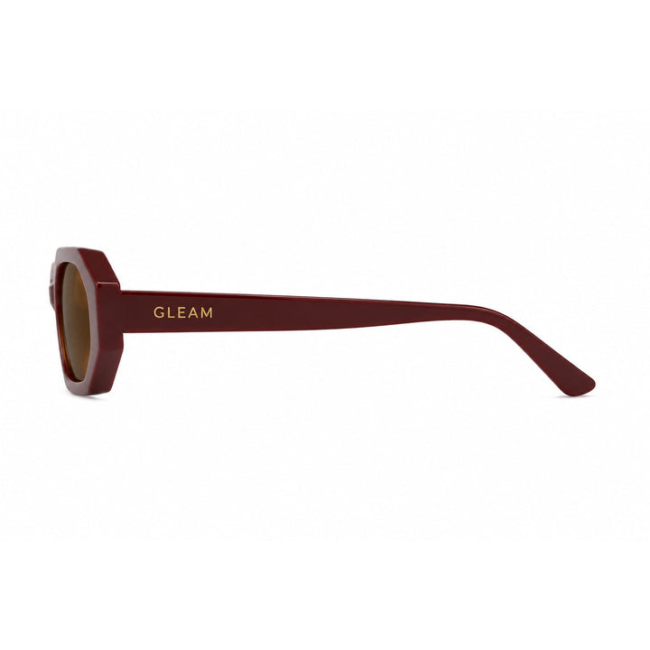 Nina Burgundy geometric sunglasses, side view