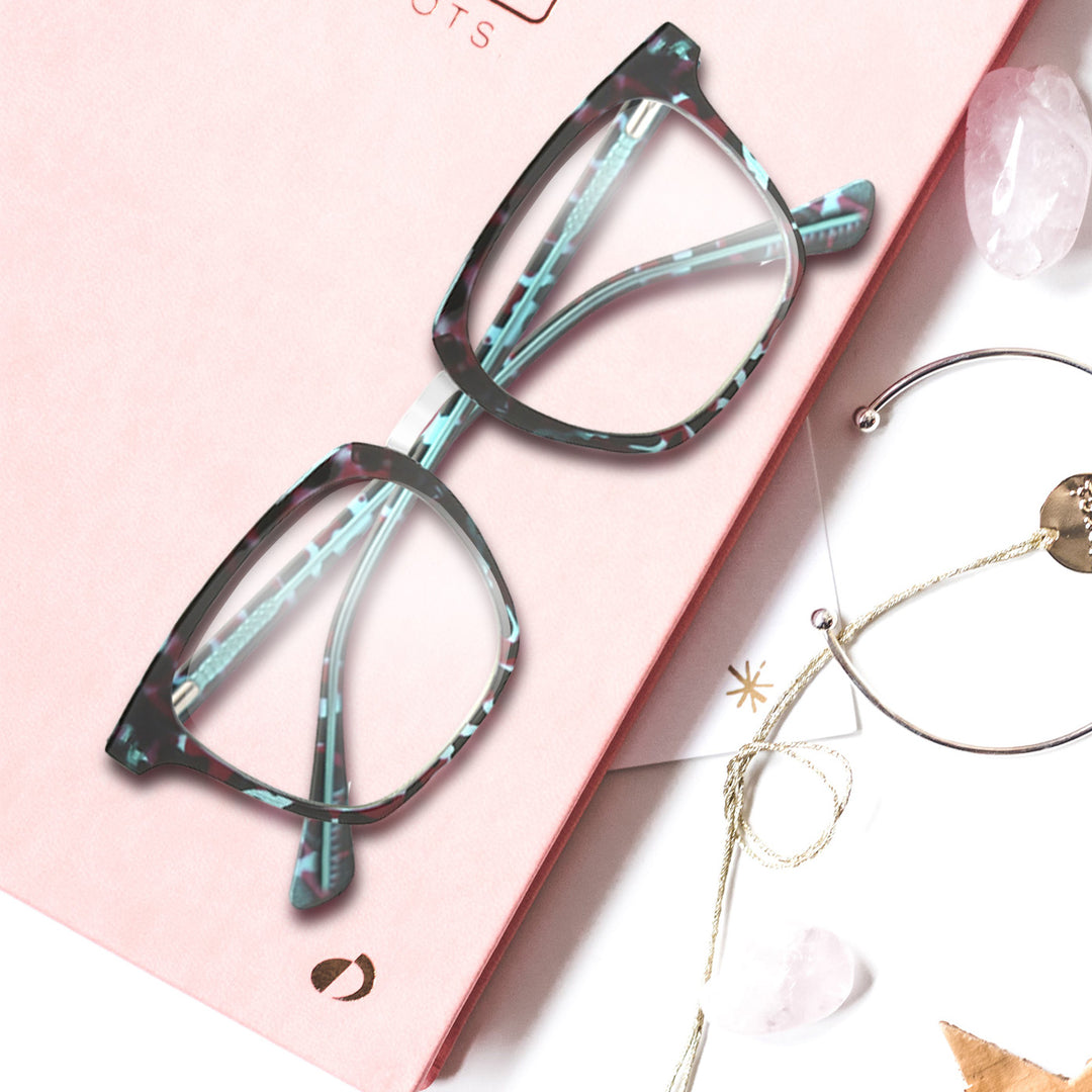 ELLA | Teal Tortoise - Gleam Eyewear | Blue Light Blocking Glasses