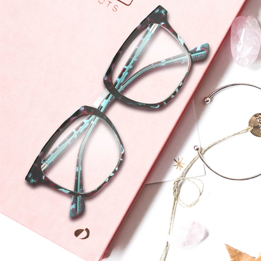 ELLA | Teal Tortoise - Gleam Eyewear | Blue Light Blocking Glasses