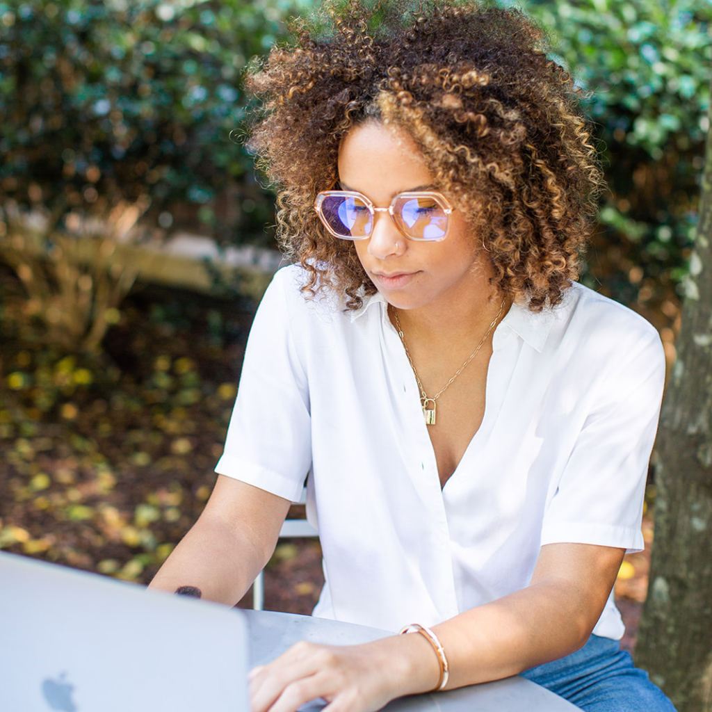 MICHELLE | Champagne - Gleam Eyewear | Blue Light Blocking Glasses